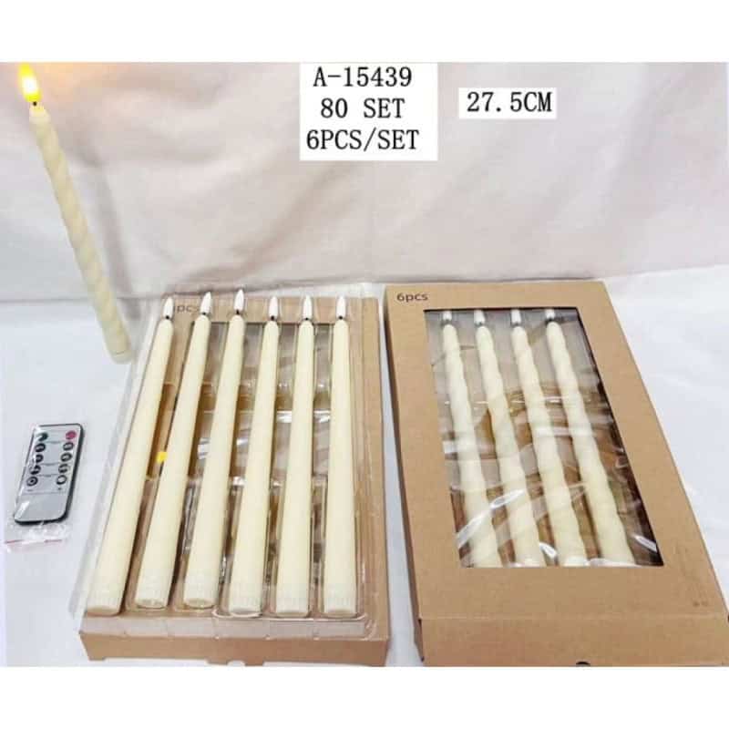 LUMANARE CU LED 6 PCS 27.5 CM+ TELECOMANDA A15439