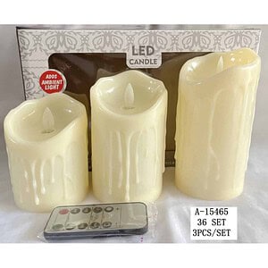 LUMANARE CU LED SI TELECOMANDA 3 PCS A15465