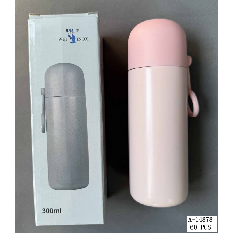 TERMOS 300 ML, PVC+FIER+SILICON A14878