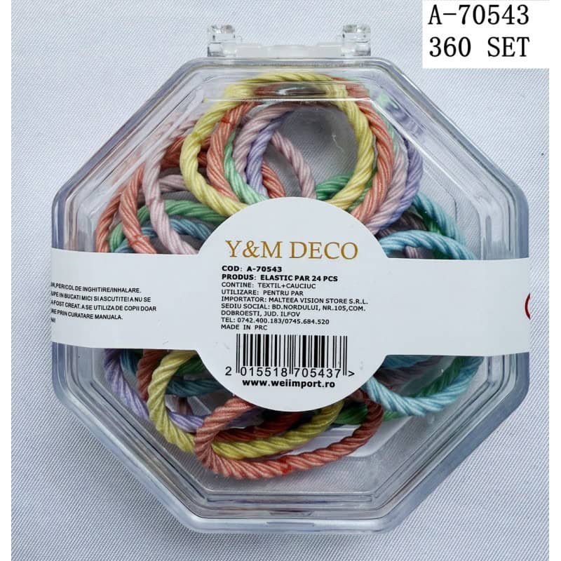 ELASTIC PAR 24 PCS, TEXTIL+CAUCIUC A70543