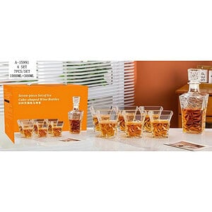 STICLA BAUTURA 1000 ML + 6 PAHARE 300 ML , STICLA+PVC A15991