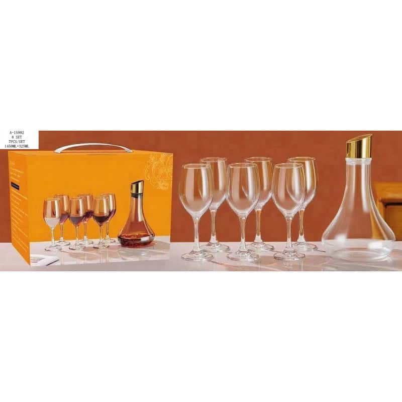 SET 6 PAHARE (325 ML) + DECANTOR (1450ML) , STICLA+PVC A15992
