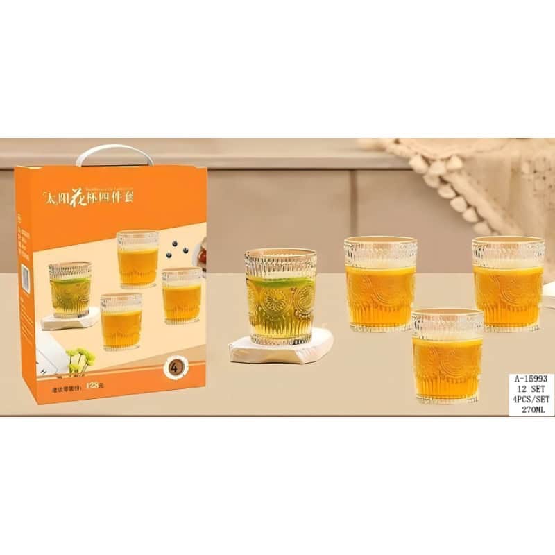 SET PAHARE 4 PCS (270 ML) ,STICLA A15993