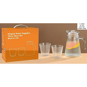 CARAFA LIMONADA (1300 ML)+2 PAHARE (260 ML), STICLA A16005