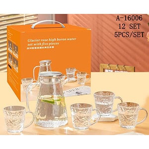 CARAFA LIMONADA (1600 ML)+4 CANI (295 ML), STICLA A16006