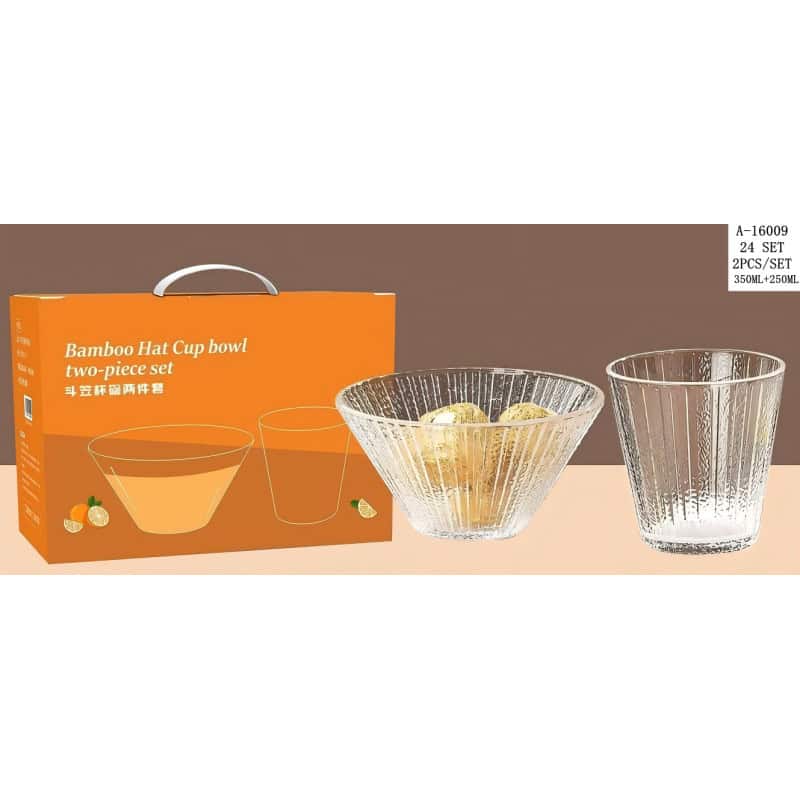 SET BOL (350 ML)+ CU PAHAR (250 ML), STICLA A16009