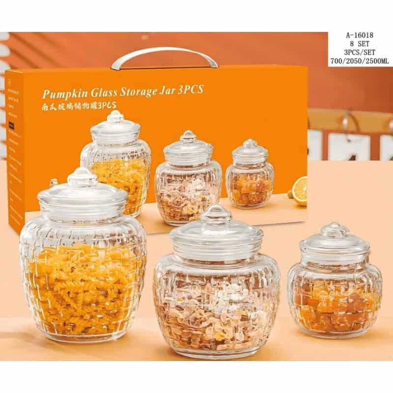 SET BORCAN CONDIMENTE 3PCS(700ML/2050ML/2500ML), STICLA A16018