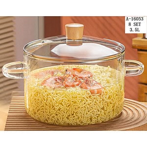 CRATITA CU CAPAC 3.5 LITRI, STICLA+FIER+LEMN A16053