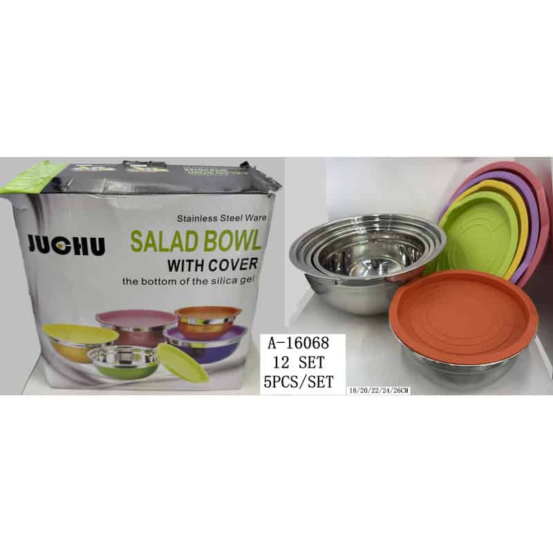 BOL CU CAPAC 5 PCS 18/20/22/24/26CM, FIER+PVC A16068