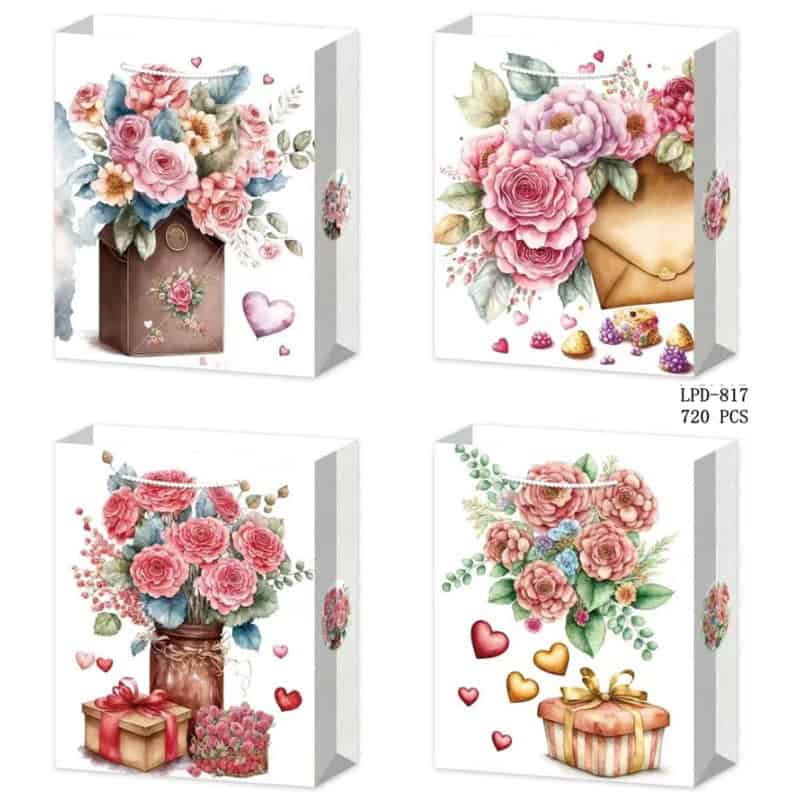 PUNGA CADOU 17.5*23.5*8.5 CM, HARTIE+TEXTIL LPD-817
