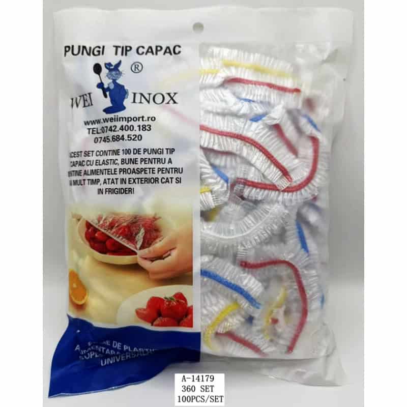 PUNGA TIP CAPAC DE UNICA FOLOSINTA 100 PCS, PVC A14179