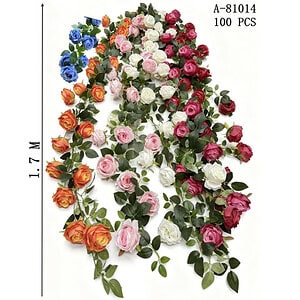 GHIRLANDA FLORI ARTIFICIALE 1.7 M, TEXTIL+PVC A81014