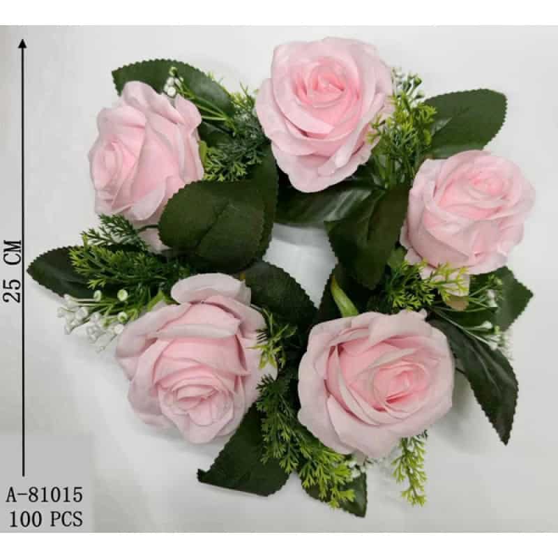 CORONITA FLORI ARTIFICIALE, TEXTIL+PVC A81015