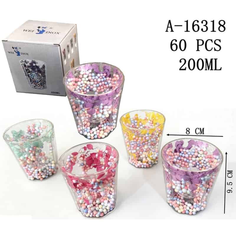 PAHAR PERETE DUBLU 200 ML, STICLA+FLORI USCATE+PVC A16318