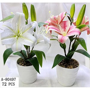 FLORI ARTIFICIALE IN GHIVECI, PVC+TEXTIL A80497