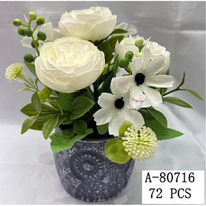FLORI ARTIFICIALE IN GHIVECI, TEXTIL+PVC A80716
