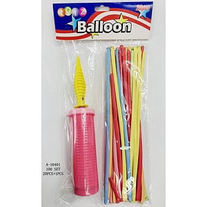 BALON 20 PCS+POMPA, CAUCIUC+PVC A16401