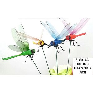 ORNAMENT GRADINA LIBELULA 10 PCS, PVC+FIER, A82126
