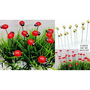 ORNAMENT GRADINA 10 PCS, LEMN+PVC+FIER A82127