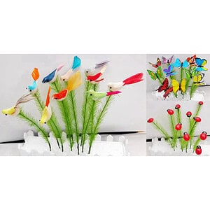 ORNAMENT GRADINA 10 PCS, LEMN+PVC+FIER A82128