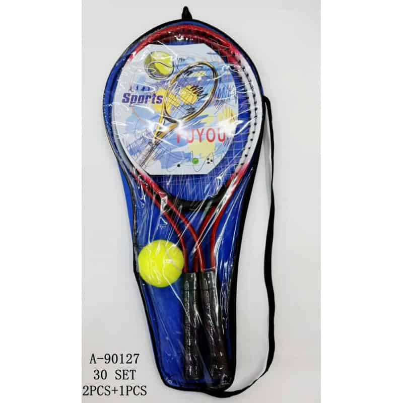 PALETA TENIS 2 PCS+MINGE, FIER+PVC+CAUCIUC A90127