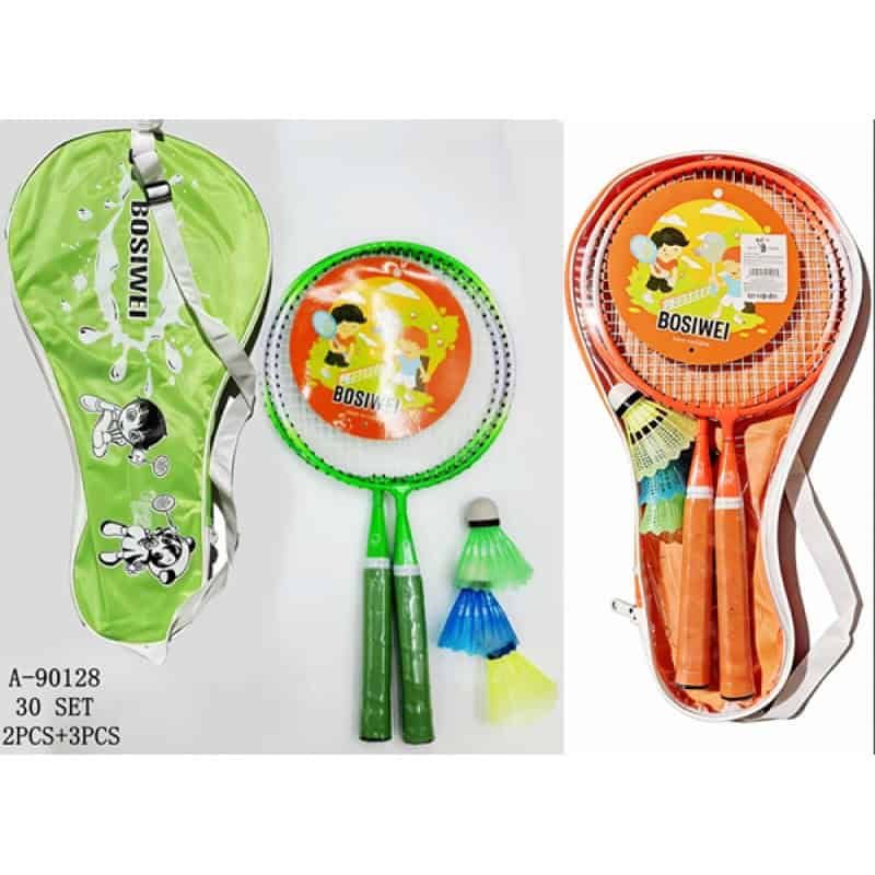 PALETA TENIS 2 PCS+3 FLUTURI, FIER+PVC A90128