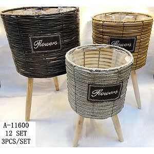 GHIVECI FLORI 3PC LEMN A11600