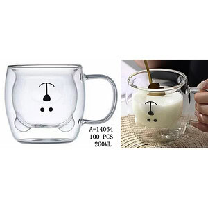 CANA CU PERETE DUBLU 260 ML, STICLA A14064