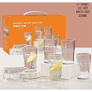PAHAR 6 PCS 220 ML, STICLA A16481