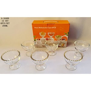 PAHAR CU PICIOR 6 PCS 200 ML, STICLA A16489