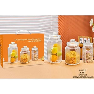 BORCAN CONDIMENTE 3PCS(1000ML/2150ML/2850ML), STICLA+PVC A16517