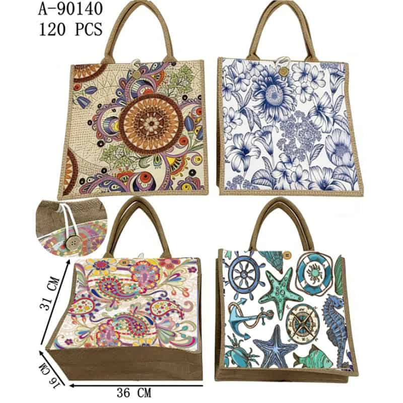 GEANTA 36*31*16 CM, IUTA+TEXTIL A90140
