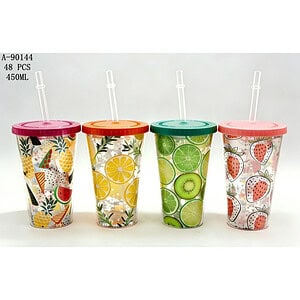 PAHAR CU CAPAC SI PAI 450ML, PVC A90144