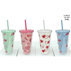 PAHAR CU CAPAC SI PAI 450ML, PVC A90147
