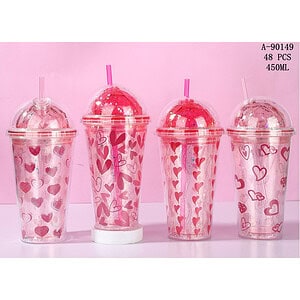 PAHAR CU CAPAC SI PAI 450ML, PVC A90149