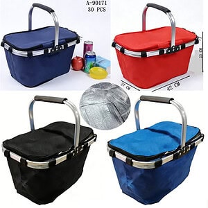 COS PICNIC 42*27*23 CM, TEXTIL+FIER+PVC A90171