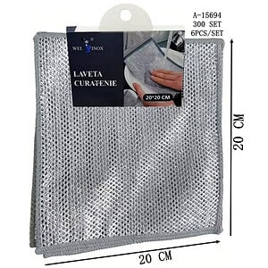 LAVETA CURATENIE 6 PCS 20*20 CM, PVC (POLIPROPILENA) A15694