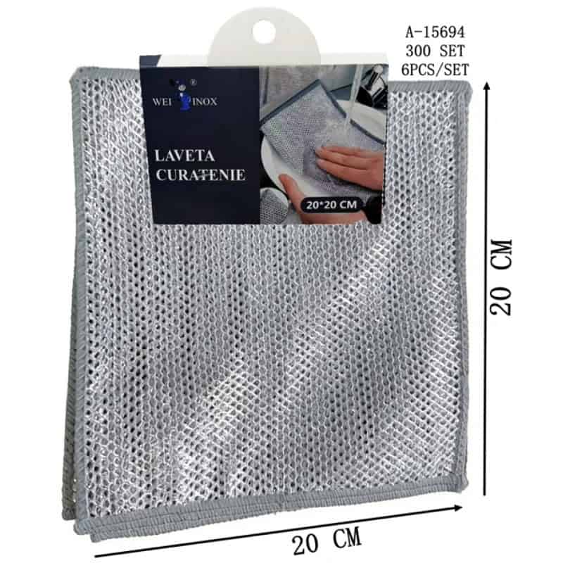 LAVETA CURATENIE 6 PCS 20*20 CM, PVC (POLIPROPILENA) A15694