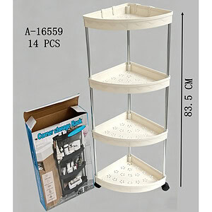 ETAJERA CU ROLE 4 RAFTURI, FIER+PVC A16559