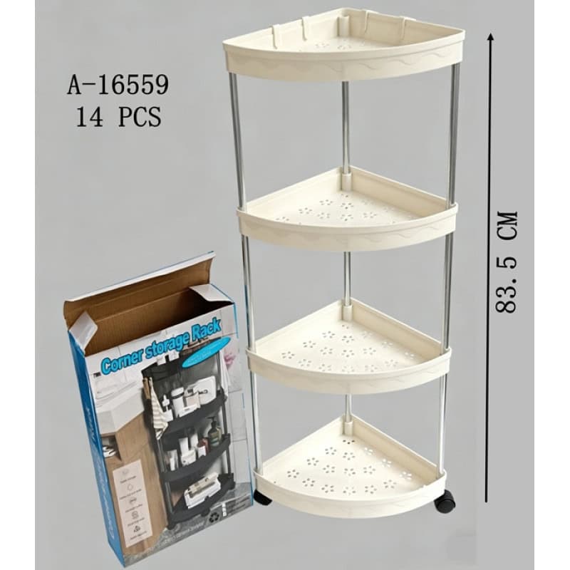 ETAJERA CU ROLE 4 RAFTURI, FIER+PVC A16559