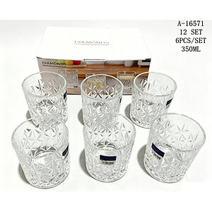 PAHAR 6 PCS 350 ML, STICLA A16571
