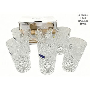 PAHAR 6 PCS 350 ML, STICLA A16574
