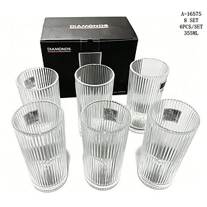 PAHAR 6 PCS 355 ML, STICLA A16575