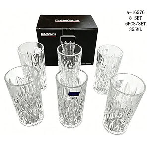 PAHAR 6 PCS 355 ML, STICLA A16576