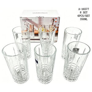 PAHAR 6 PCS 350 ML, STICLA A16577