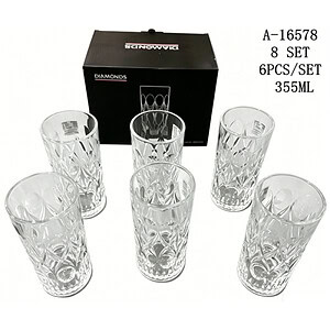 PAHAR 6 PCS 355 ML, STICLA A16578