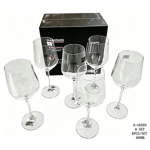 PAHAR CU PICIOR 6 PCS 480 ML , STICLA A16583