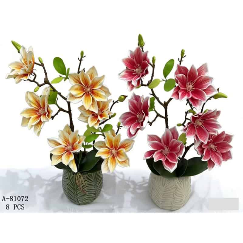 FLORI ARTIFICIALE GHIVECI, PVC+CERAMICA+TEXTIL A81072