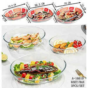 TAVA CUPTOR 3 PCS, STICLA A16610