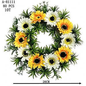 CORONITA FLORI ARTIFICIALE, TEXTIL+PVC A81111
